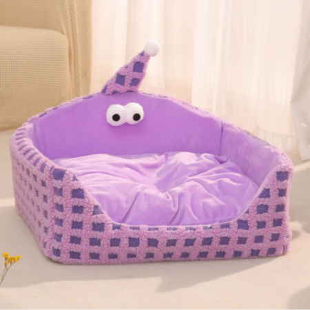 Purple Monster Pet Bed 47×41×25cm